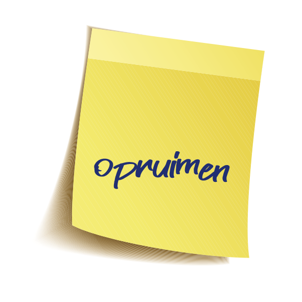 memo met tekst opruimen